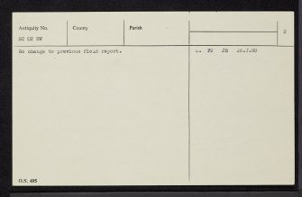An Dun, Stoer, NC02NW, Ordnance Survey index card, page number 2, Verso
