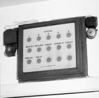 Interior.
Basement, detail of bell board.