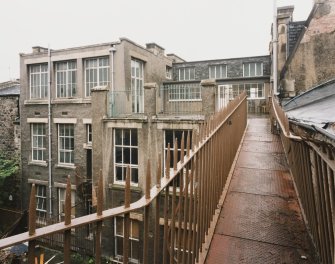 Elevated view of N side of courtyard from bridge