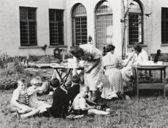 In the grounds of Addistoun House, 'Elspeth Couties 1st birthday'
Copied from Album no.145