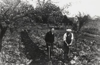 In the grounds of Addistoun House, 'Tattie lifting', gardener
Copied from Album no.145