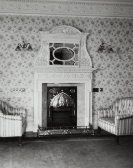 Interior-detail of chimneypiece on North wall of St Gilbert's Bedroom on Second Floor