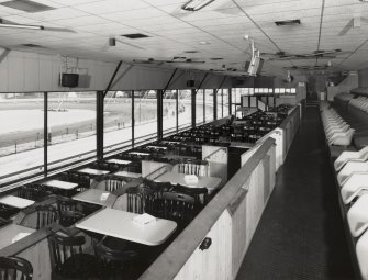 Edinburgh, Beaverhall Road, Powderhall Stadium, interior.
View of main stand from West.