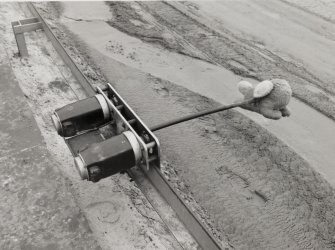 Edinburgh, Beaverhall Road, Powderhall Stadium.
Detail of artificial hare machine.