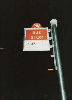 Brandon Street, bus stop.
View of indicator board.