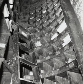 No 15 Blair Street, J & J A Dunn - Interior - detail of shelving and ladder from Ground Floor to Basement
