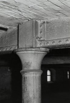 Warehouse No. 3, interior.
View of exposed column head on level 5 of Southern half of building.