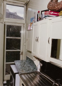 13 Brandon Street, interior.
View of sink and cupboards in kitchen.