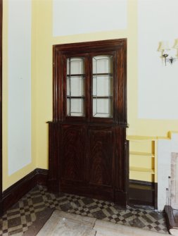 13 Brandon Street, interior.
View of glass fronted cabinet in lounge.