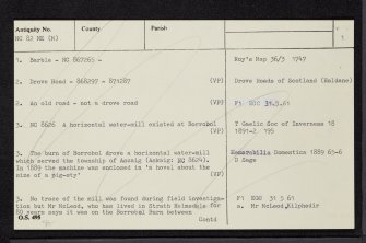 Miscellaneous Index Card, NC82NE (M), Ordnance Survey index card, Page Number 1, Recto