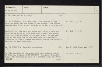 Miscellaneous Index Card, NC82NE (M), Ordnance Survey index card, Page Number 2, Verso