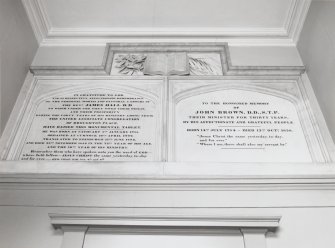 Broughton Place Church, interior
Detail of inscribed panels in vestibule to the memory of Revd. James Hall and Revd John Brown