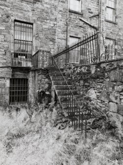 View of garden steps and railings from NE