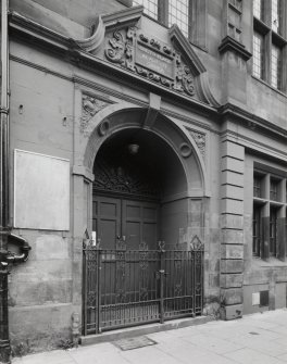 Detail of entrance with later sign inscribed "BRISTO PLACE ADVENTIST CHURCH"