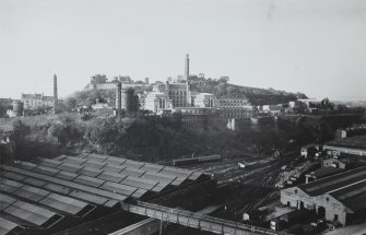 Distant view of Calton Hill and Regent Road from Jeffrey Street (Overlooking Waverley Station)