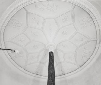 Moray House. Interior. detail of spiral staircase 17th century ceiling plasterwork