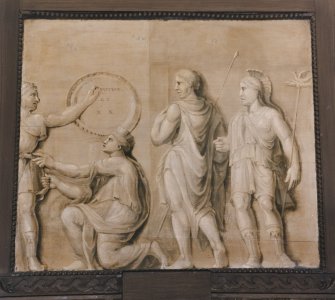 Moray House. Interior. first floor " Cromwell Room ", detail of painting