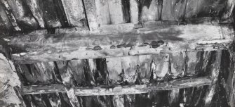 Huntly House, interior
View of painted ceiling in first floor apartment of rear tenement (intermediate beams)