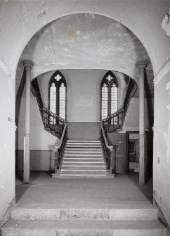 View of west stair hall fom lower hall corridor