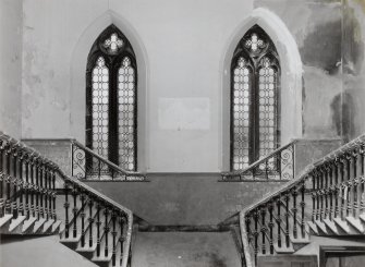 Detail of west stair hall landing and windows