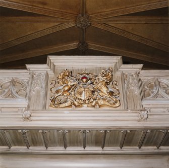 Detail of coat of arms on gallery front