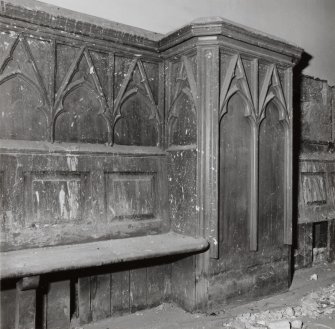 Detail of panelled ventilator on South wall of gallery