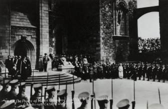 Scottish National War Memorial
View of opening ceremony (postcard).
Insc: ' "H.R.H. The Prince of Wales" Unveiling Scottish War Memorial', 'Edinburgh Castle, July 14th,1927'.
NMRS Survey of Private Collections.