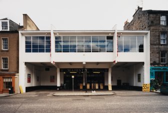 General view of the front of Majestic Wine warehouse, seen from Causewayside from the West.