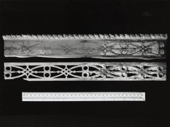 Edinburgh, Chapel Street, Chapel House.
View of fragments of fretted dado rail.