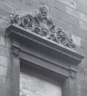 Detail of pediment above First Floor window on East gable.