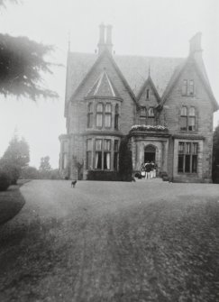 Edinburgh, Clermiston Road, Clerwood House.
View of House from South, with group on front steps.