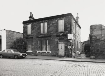 Detail of Nos. 3 and 5 Constitution Street, formerly South Leith station building, view looking E.