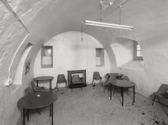 Interior, general view of Ground Floor barrel vaulted room in Old Craig House from West.