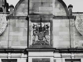 Detail of coat of arms on Craig House.