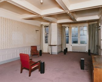 Interior, general view of television lounge in Ward 28 on Second Floor of Craig House from North East.