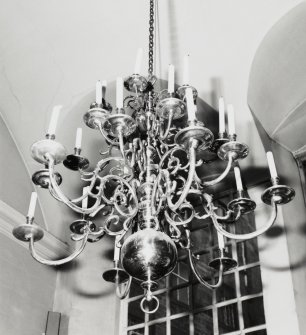 Interior-detail of chapel chandelier.