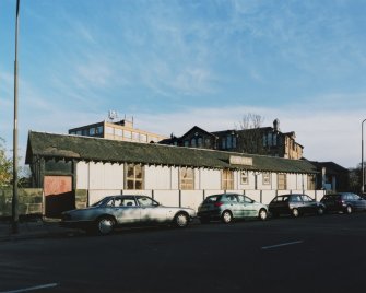 View from NW of road level ticket office.