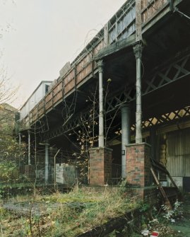 View from NE at trackbed level showing underside of the bridge.