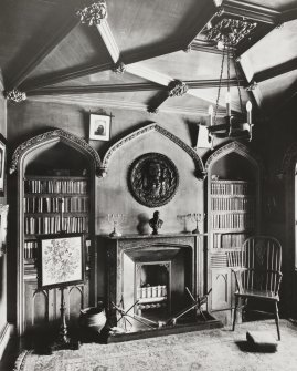Craigcrook Castle.
View of library of c.1900 showing decorative plasterwork.