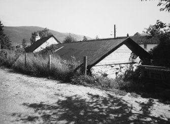 View of byre and cottage from N.