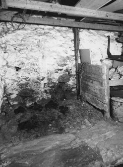 Interior. 
View of byre from S.