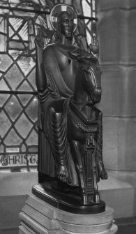 Interior.
Church hall, detail of bronze statue titled 'Entry into Jerusalem'.