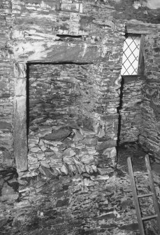 Fireplace in stair turret, NW wall