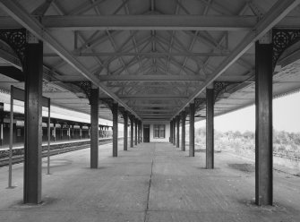 View from S beneath canopy of platform 2