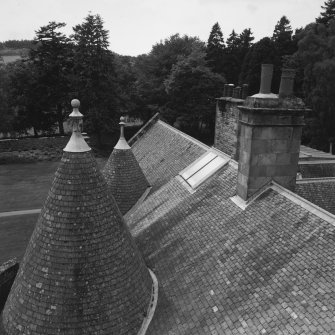 View of roof of main block from viewing platform on the tower looking E.