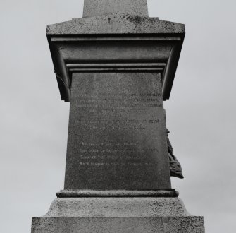 John Francis Campbell Monument, Bridgend, Islay.
View of North East face of monument, detail of inscription.