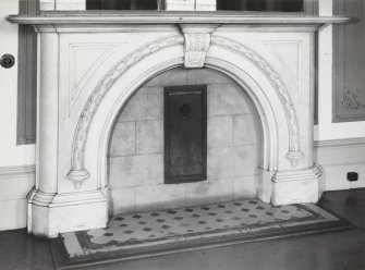 Interior. Room G.13, detail of fireplace.