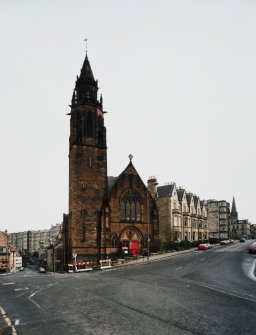 View from W showing frontage and tower