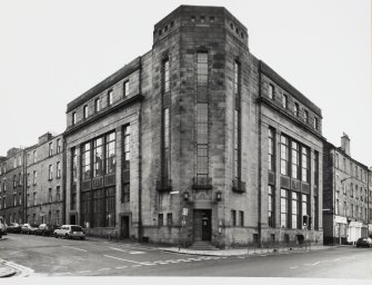 Edinburgh, Dundee Street, Fountainbridge Library.
General view from the North-East.