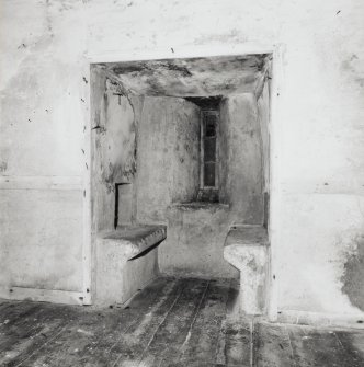 Interior, tower, first floor, South chamber, view from North.